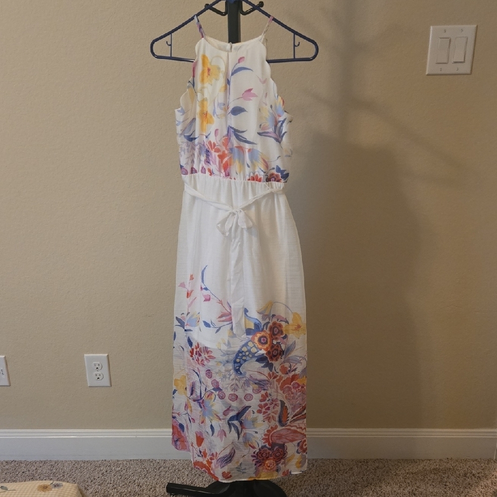BCX Kids Casual Floral Dress - White and Multicolor